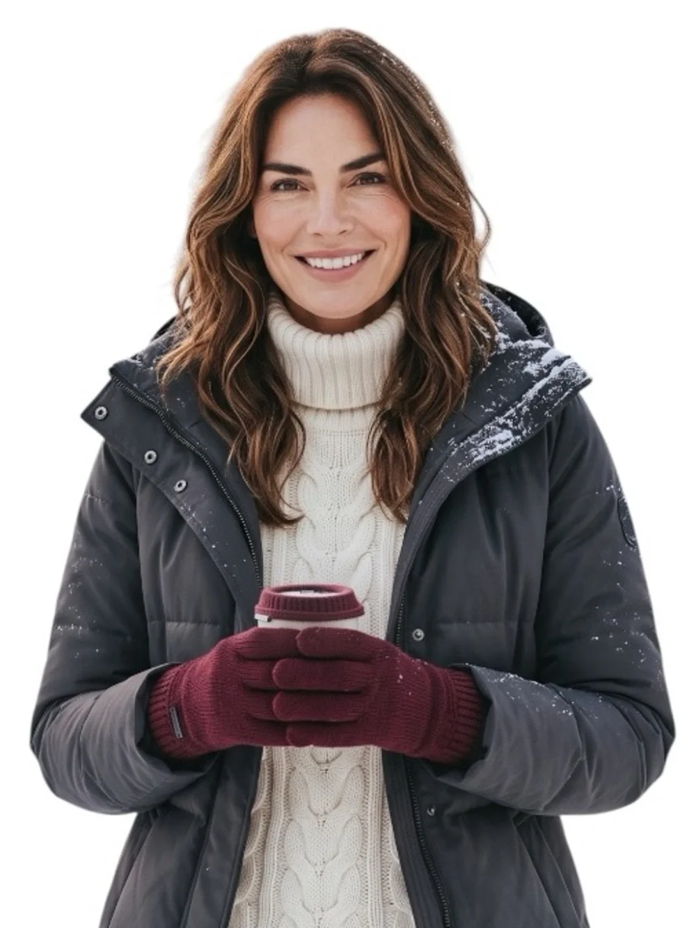 Michael Kors Burgundy Tech Touch Knit Gloves OS NWT